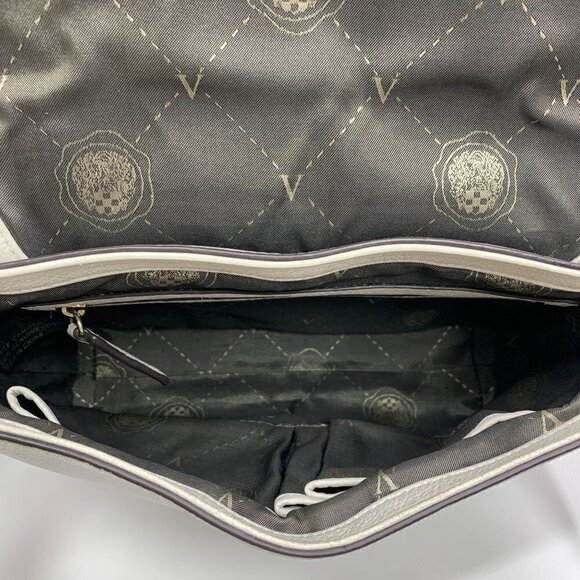 Vince Camuto Color Block Front Flap Crossbody Bag - Coral/White/Gray Leather - Picture 7 of 11